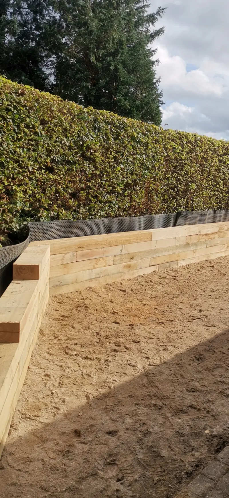 Trædæk med detalje af plankemønster